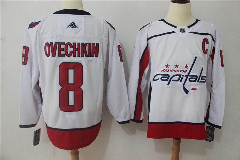 Men Washington Capitals #8 Ovechkin white Adidas Hockey Stitched NHL Jerseys